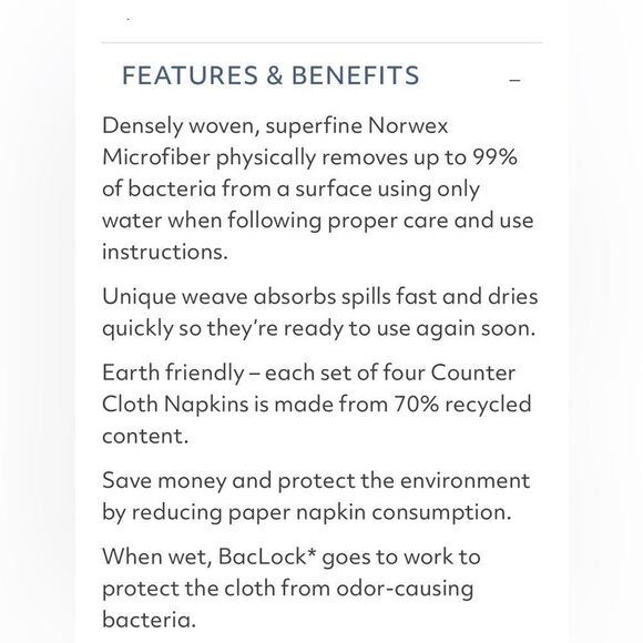 Norwex Napkins Set of 4 Graphite with dark trim NWOT - Picture 8 of 9